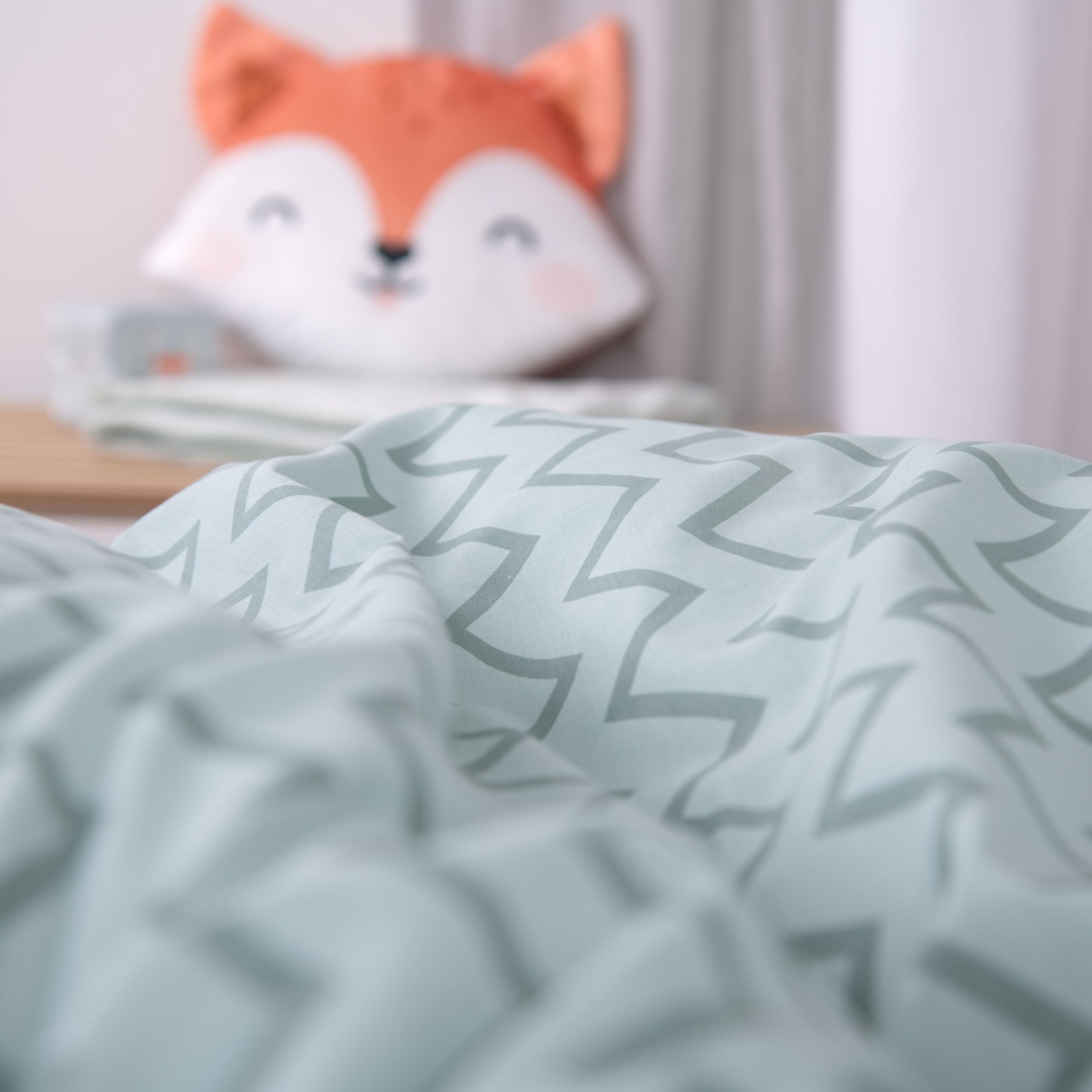 Herding Set biancheria da letto Young Collection, Nordic Forest, motivo reversibile, federa 70 x 90 cm, copripiumino 140 x 200 cm, con cerniera, 100% cotone/renforcé