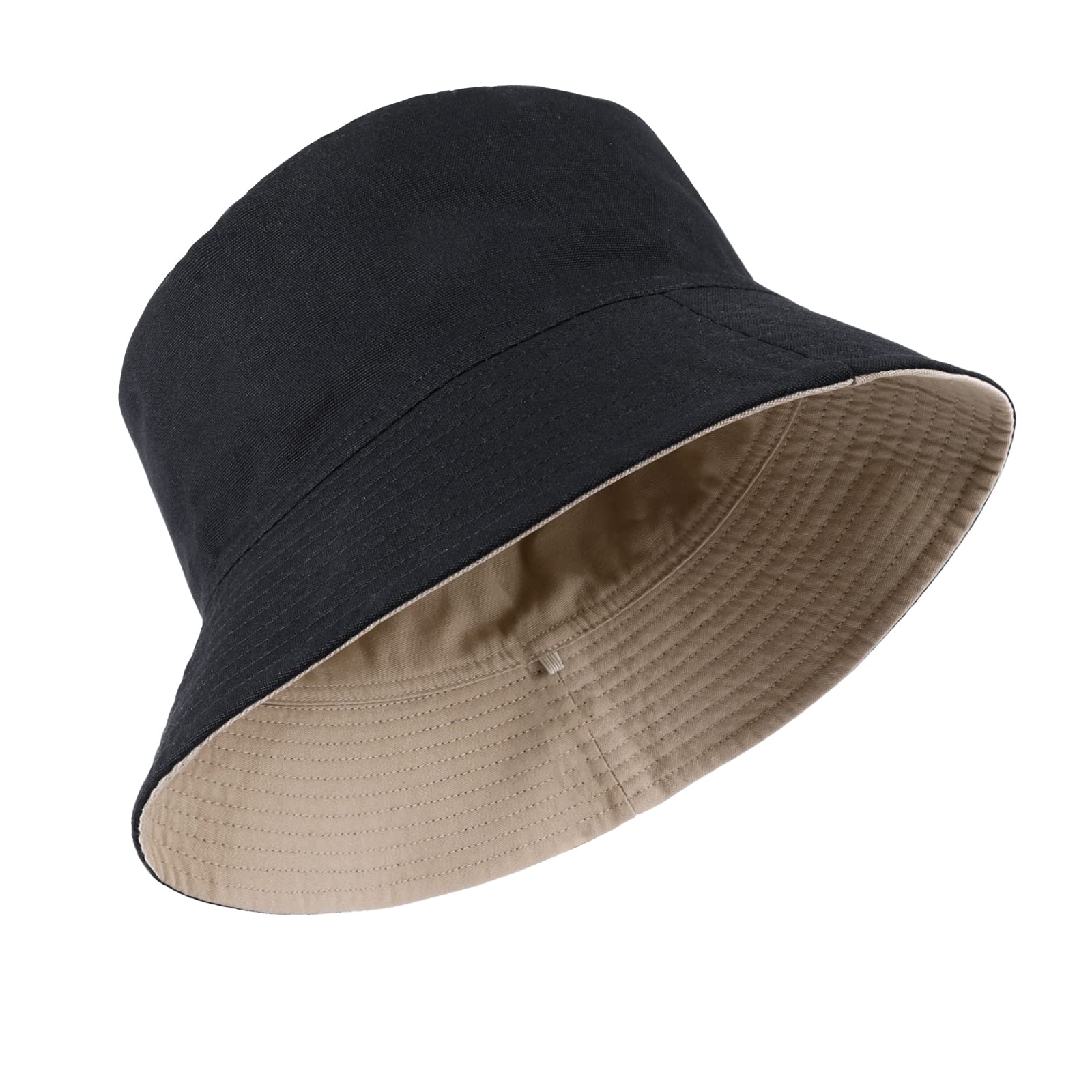 TAGVO Cabezas Grandes Gorro Pescador Reversibles Sombreros Cubo XXL Plegables Senderismo Camping Sombrero Algodón Sombreros Sol de Plegables para Hombres Mujeres