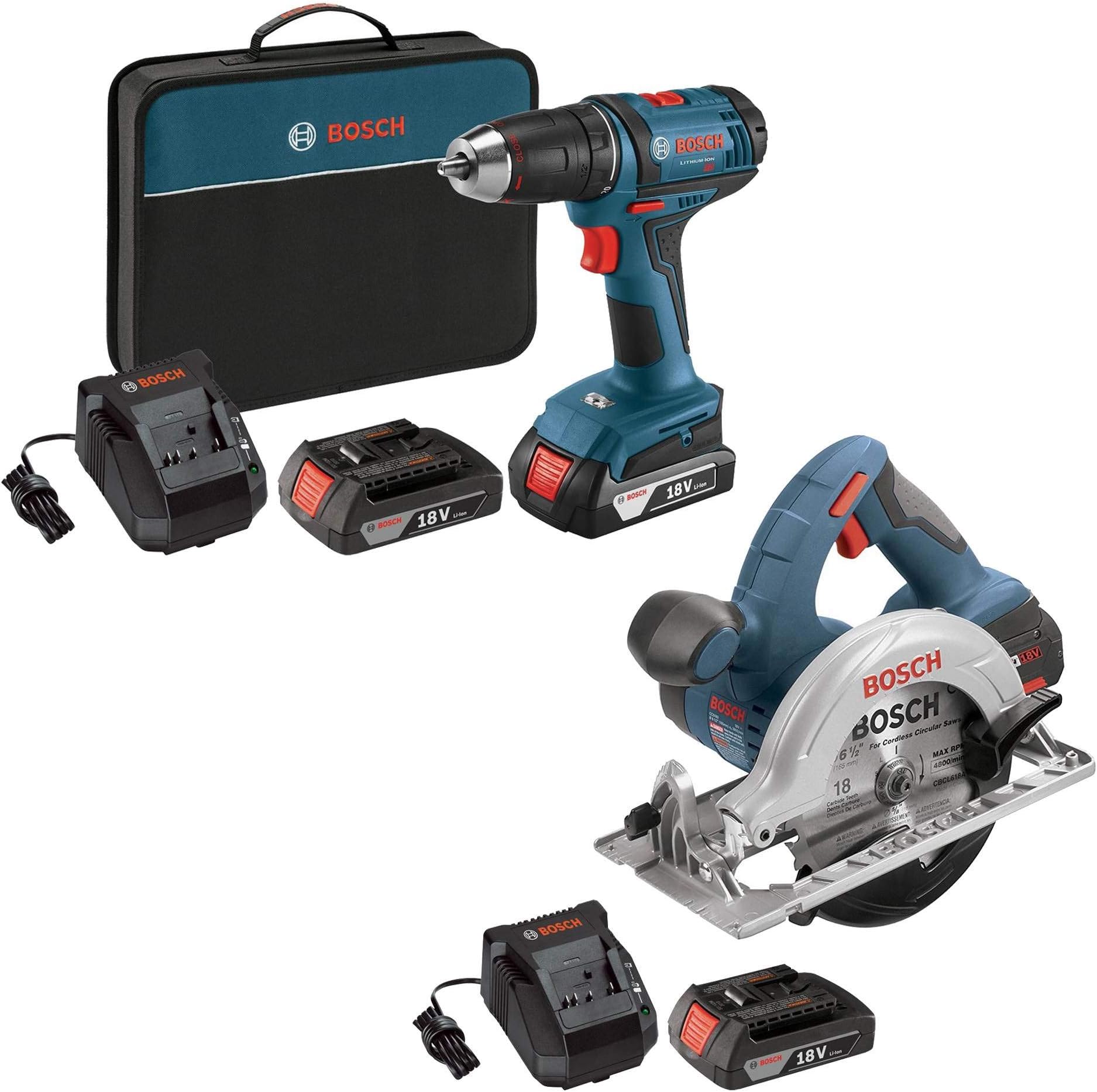 Bosch Cordless Drill Driver Kit + Cordless Circular Saw (Certified Refurbished)