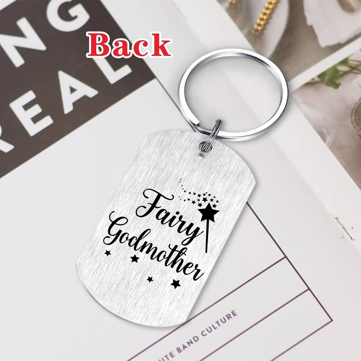 Resdink Godmother Keychain Gifts from Godchild, Funny Fairy Godmother Birthday Mothers Day Chrismtas Easter Keychain for Women - Image 4