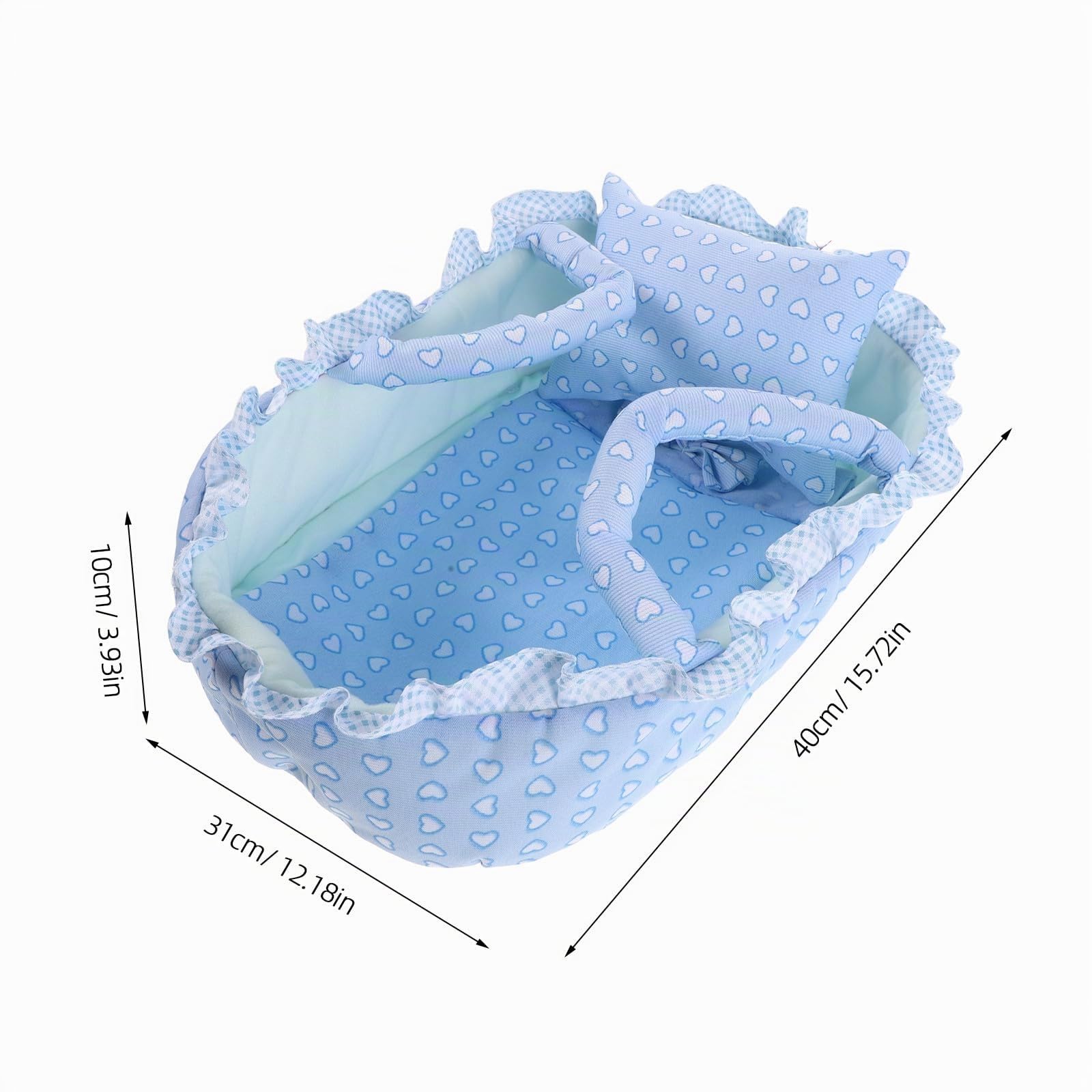 Gatuida Porte-bébé Reborn Berceau pour poupée Reborn - Station de puériculture pour poupées et Peluches de Moins de 35 cm - Joli Panier à Jouets avec poignée