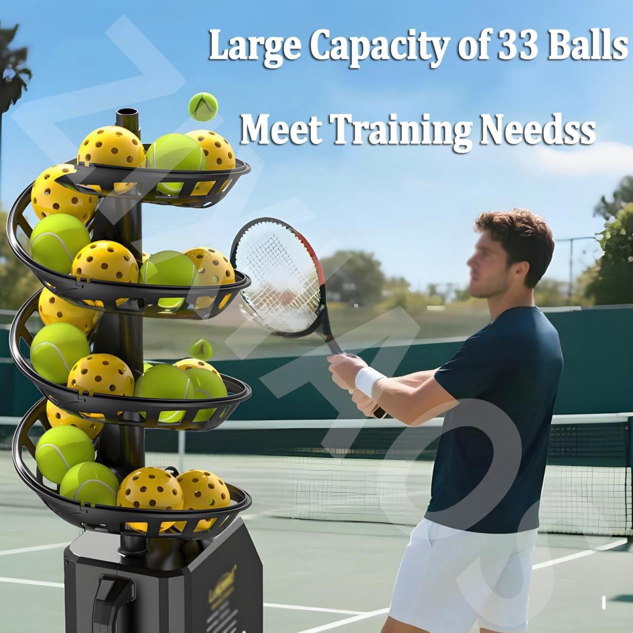 Electric Tennis Ball Dropping Machine Tennis Ball Feeder Tennis Machine Lightweight Tennis Serving Machine Frequency Adjustable for Tennis Balls