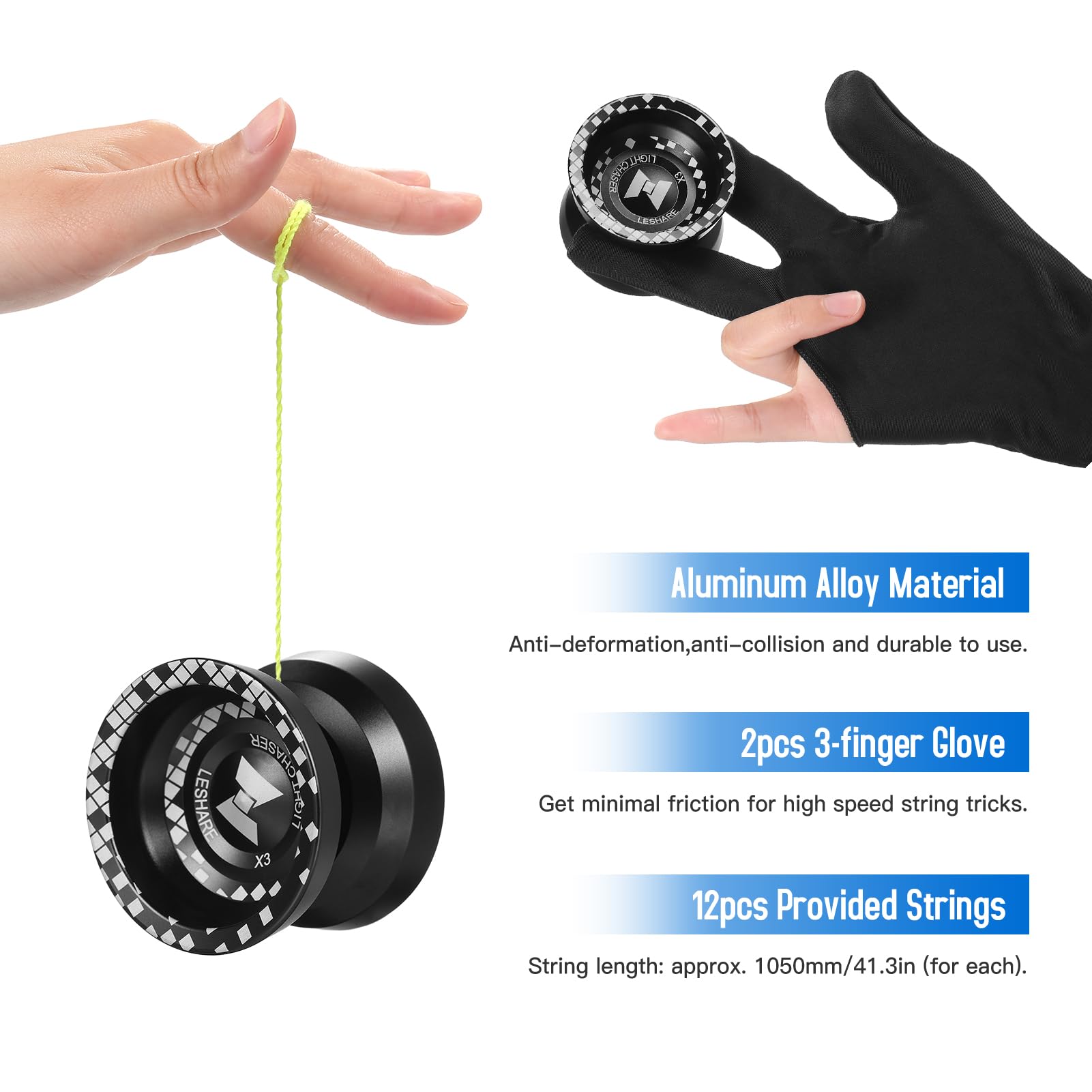 Yoyoball Profesional de aleación de Aluminio Sensible con rodamiento no Sensible para Principiantes Profesionales, 2 uds.
