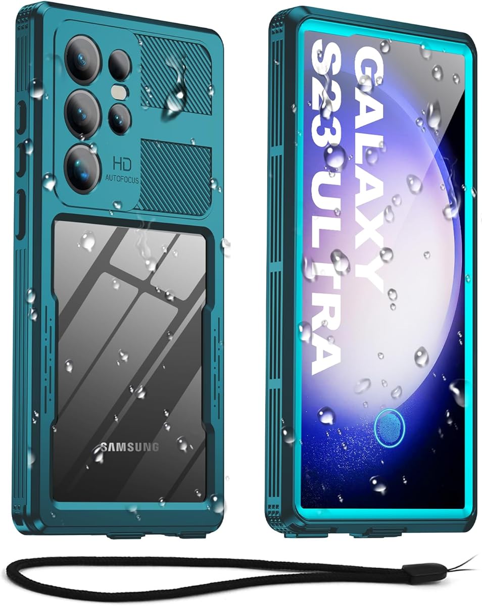 for Samsung Galaxy S23 Ultra Waterproof Case, [IP68 Water Proof] [12FT Military Grade Shockproof] [Built-in Screen Protector], Full Body Rugged Heavy Duty Phone Case for S 23 Ultra 6.8", Teal