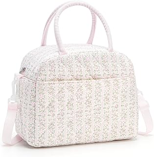 MEXS Lunch Bag for Women Reusable Lunch Box Quilted Puffer Large Capacity Insulated Cooler Tote Bags Work Travel Picnic