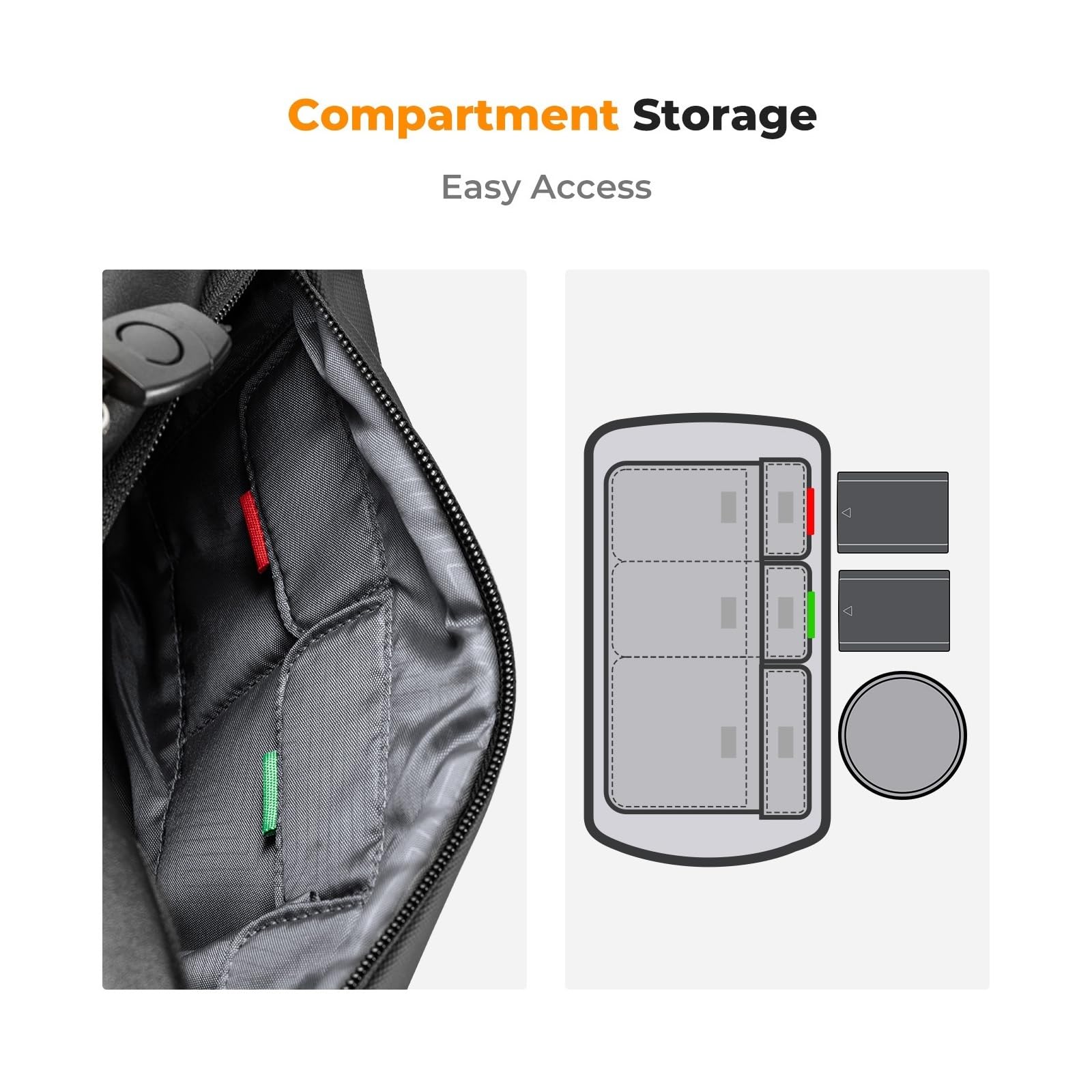 Borsa a tracolla leggera da 10 l per fotocamera da viaggio e fotografia (1 pezzo grigio)