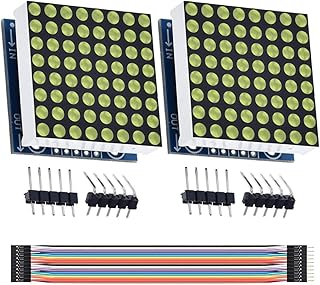 DAOKI 2Pack MAX7219 8x8 Dot Matrix Single Green Light MCU Control LED Display Module for Arduino, Raspberry Pi with Dupont Cable