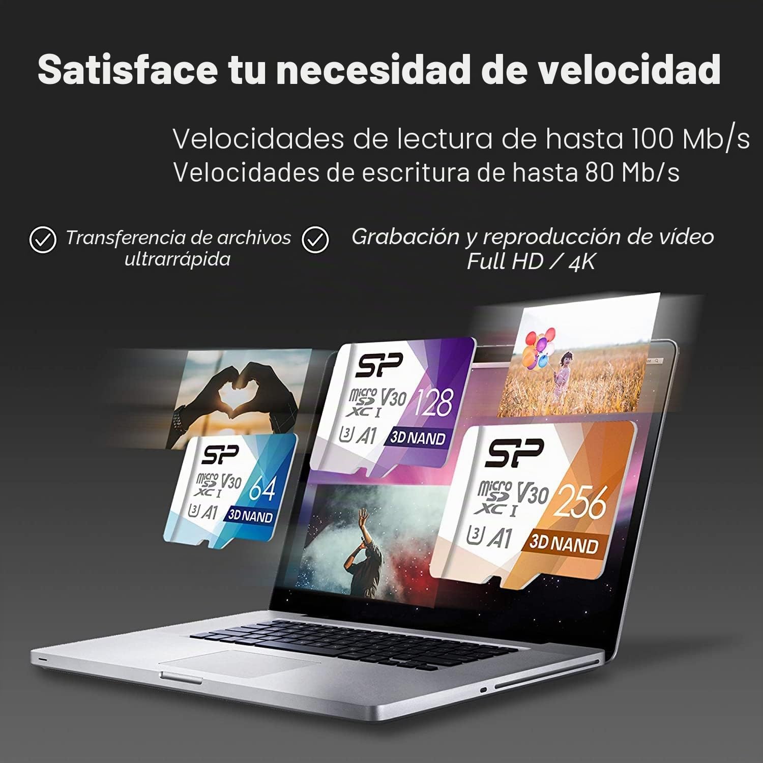 Silicon Power - Paquete de 2 Tarjetas Micro SD de 256 GB U3 Compatible con Nintendo Switch, Tarjeta de Memoria microSD SDXC microsdxc de Alta Velocidad con Adaptador