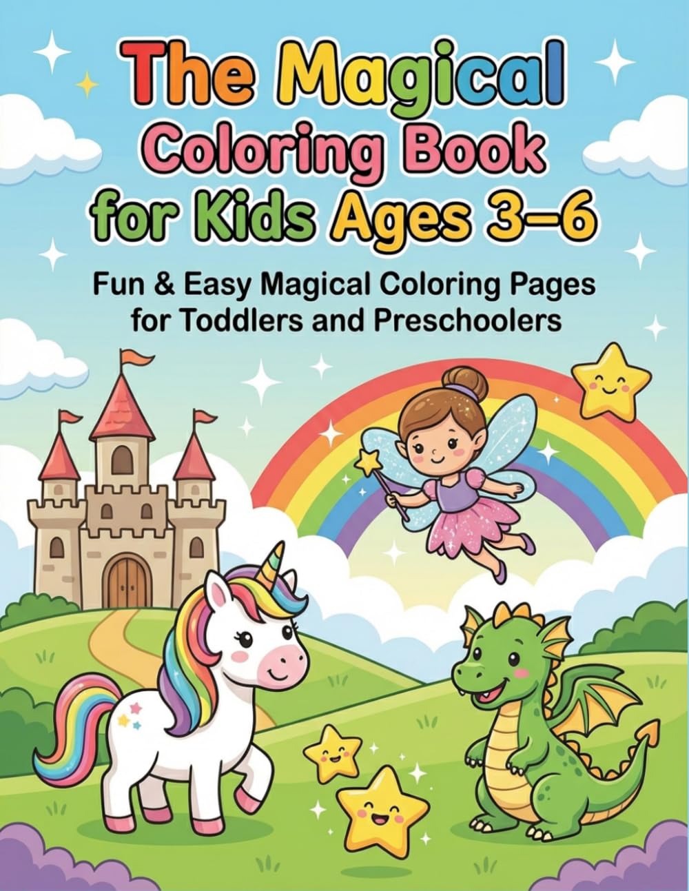 The Magical Coloring Book for Kids: 30 Cute and Easy Unicorns, Mermaids, and Fairies with Thick, Bold Lines Perfect for Little Dreamers