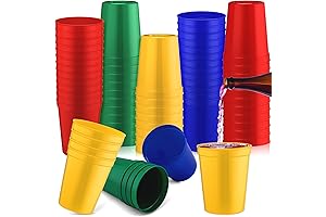 Reusable 80 Piece Colorful Disposable Stadium Cups