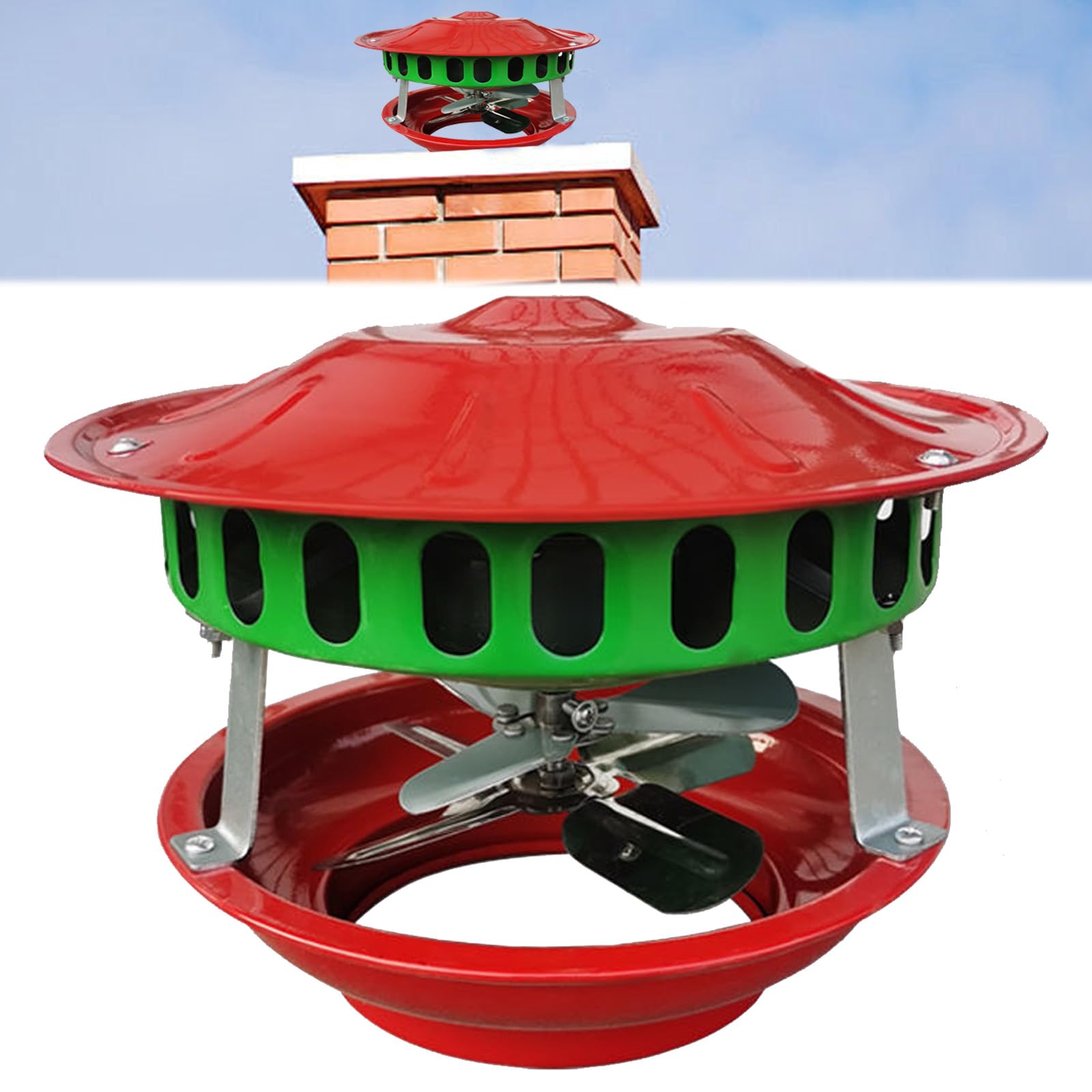 100W Rauchabzug Ventilator,Kamin Ventilator mit 7 Fächerblätter für 12-21cm Ventilator für Kamin & HolzofenKaminventilator Metall Rauchabzug,Geräuscharmer Schornsteinventilator