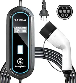 Carregador Portátil Carro Eletrico EV 3,5KW 8A 10A 13A 16A Tipo 2 Cabo De 3.5M Carregamento Elétrico Com Tela LED WallBox Plug BR Para Carro BYD Nissan Volvo BIVOLT Phantom