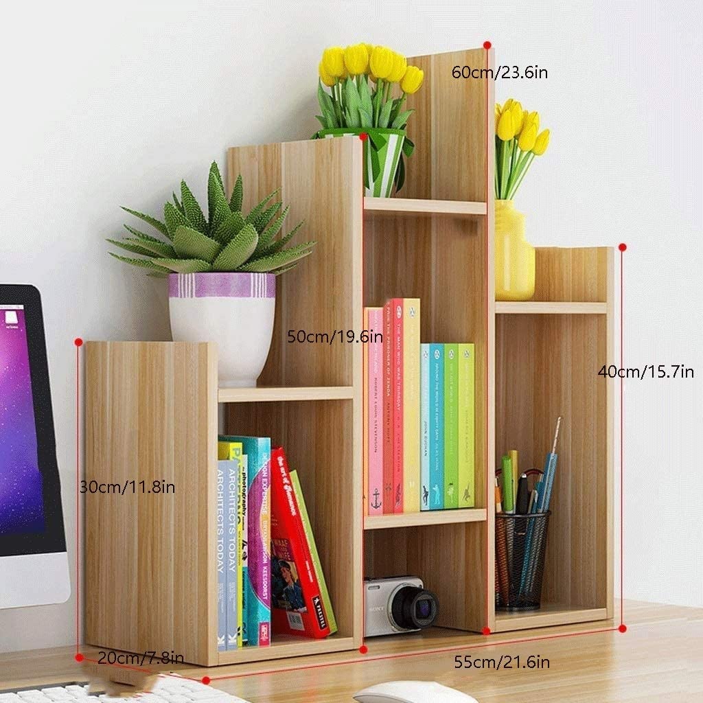 Regał na Książki Biblioteczki Organizer Na Biurko Książki, Duża Półka Z Naturalnego Drewna Do Przechowywania Stacjonarnego (zmontowana Gabinetu Biurowego) Uniwersalny Salonu(White)