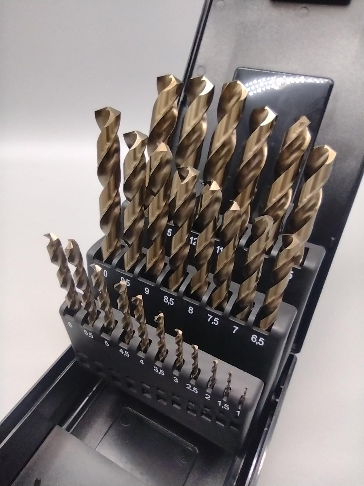 RK434025 - Juego de brocas para metal (acero inoxidable, 1 – 13 mm, 25 piezas, HSS Cobalt, cassette DIN 338, tipo N, broca de metal profesional, número de referencia RK434025)