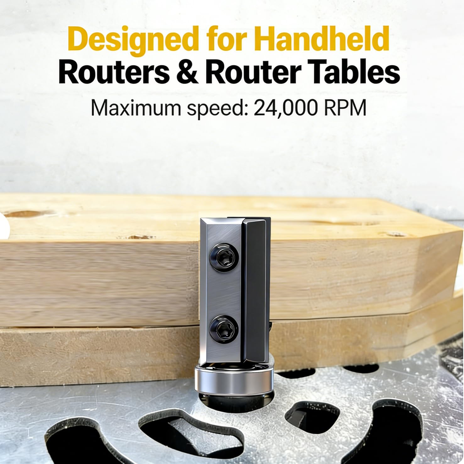 Flush Trim Router Bit 1/4 Shank with 2 Reversible Carbide Inserts (30×9×1.5mm), 5/8" Dia, 1-3/16" Cutting Height, Pattern Bit for Template Routing, Woodworking & Edge Trimming