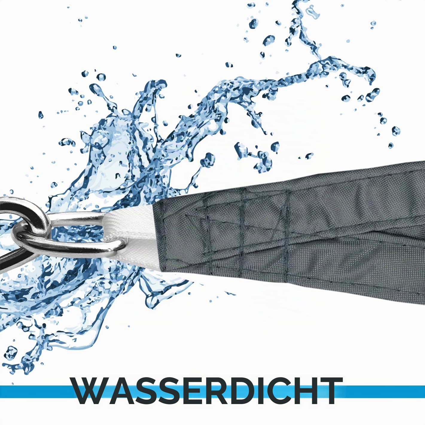 Sonnensegel, rechteckig, 4 x 8 m, 95 % UV-Schutz, Sonnenschutz, Markise, Vordach, wasserdicht, Sonnenschutz für Garten, Outdoor, Terrasse, Party, Pergola, Balkon, Dunkelgrau
