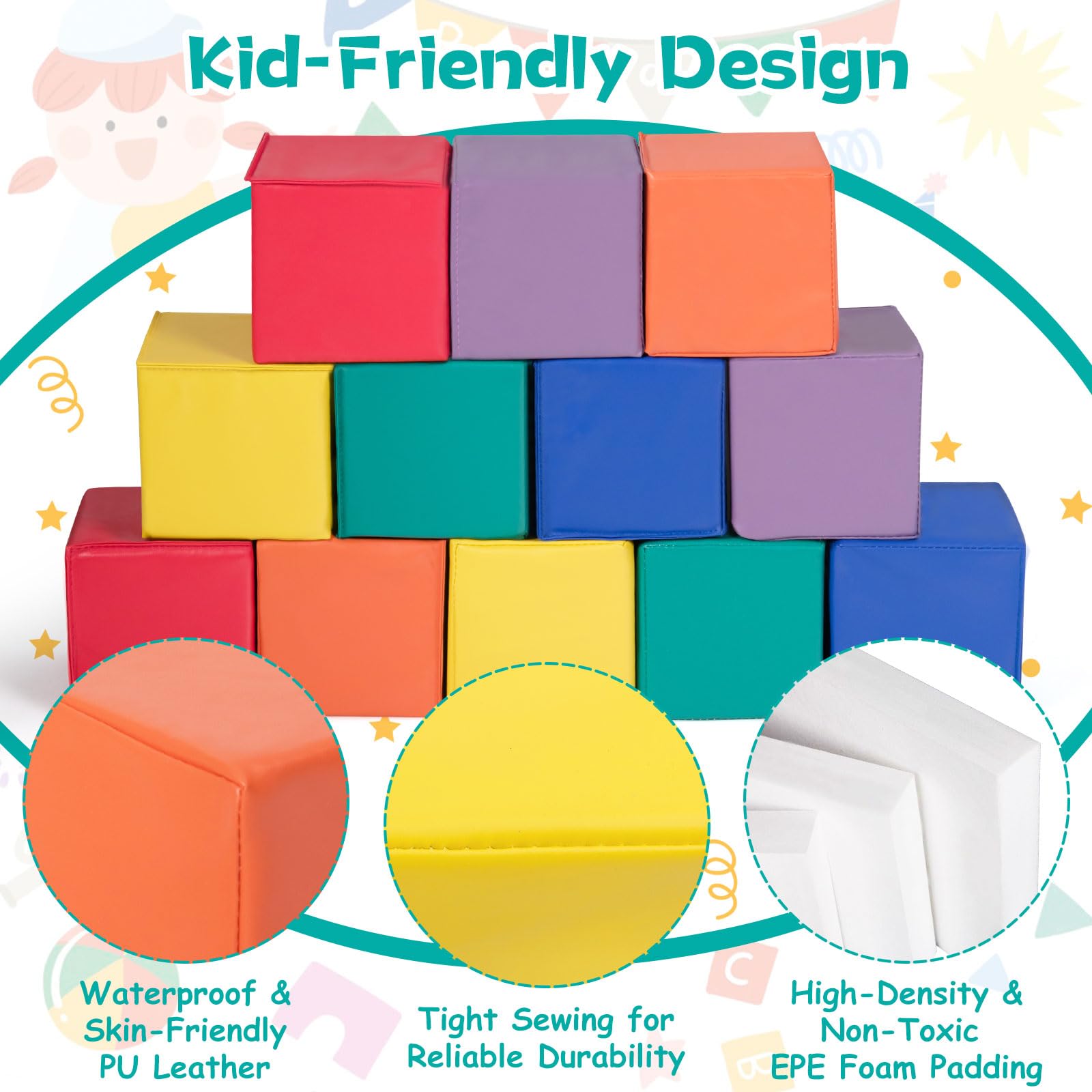 Climber Jumbo Building Blocks Wettarn 12 Pack Foam Blocks Soft Block