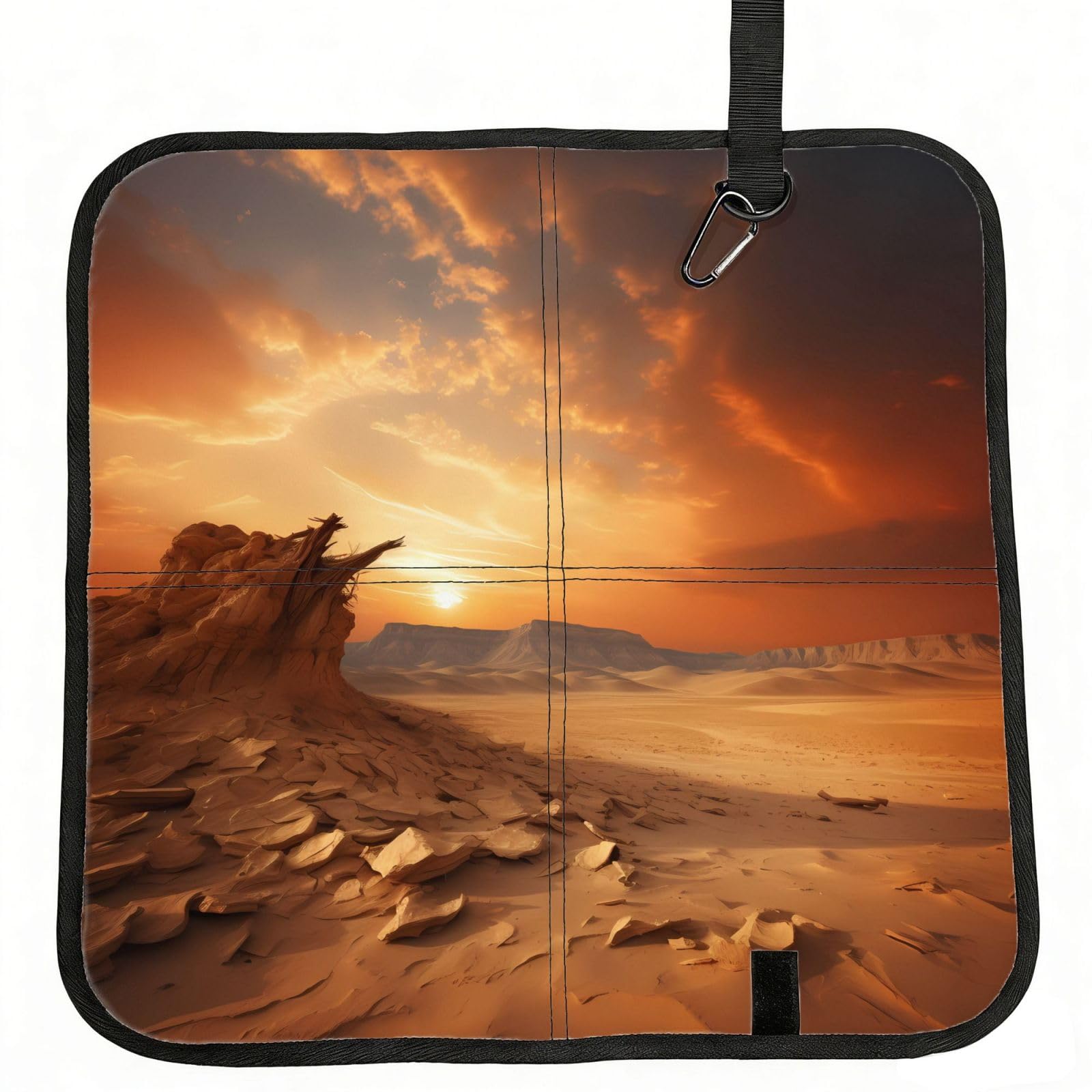 MROWYC wheat Printed Foldable Seat Cushion - Portable with Carabiner, for Stadium, Camping, Hiking
