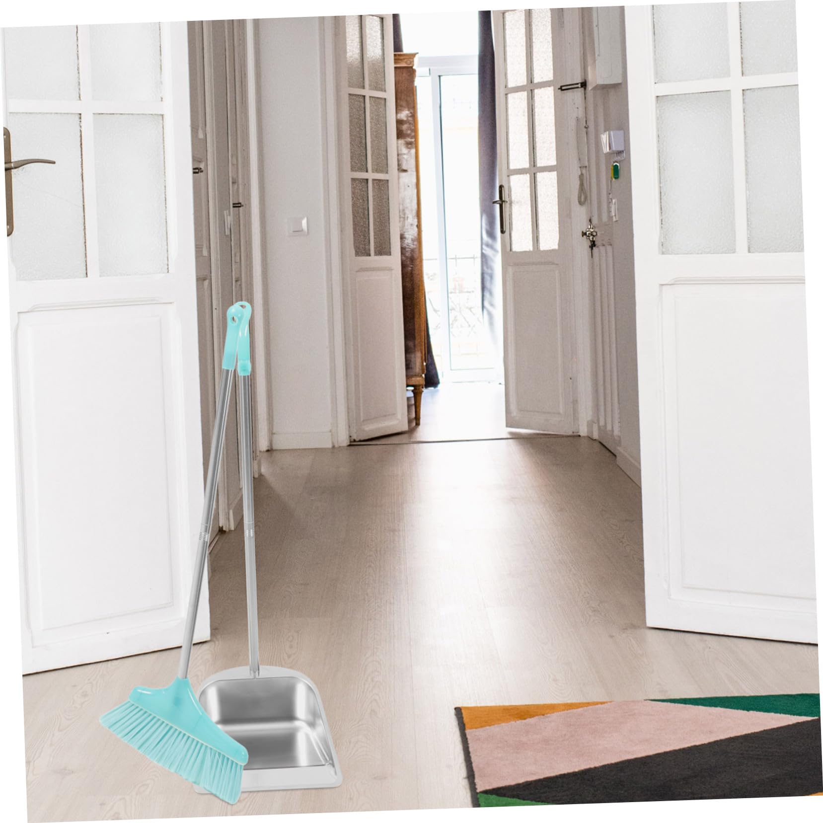 VALICLUD 1juego Escoba y Recogedor De Inoxidable Conjunto De Limpieza Para Hogar y Dormitorio Herramientas Ligeras y Ergonómicas Para Recoger Desechos y Mantener El Suelo Limpio