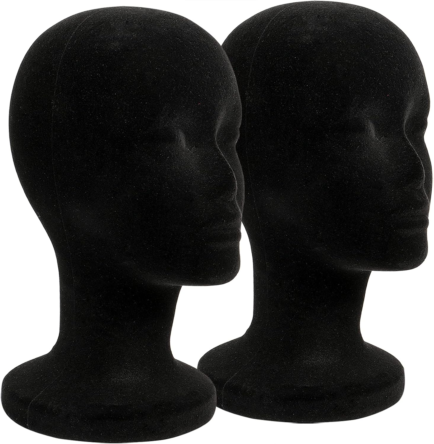 Foraineam 2 Pack Black Foam Mannequin Head, 12 Inch Female