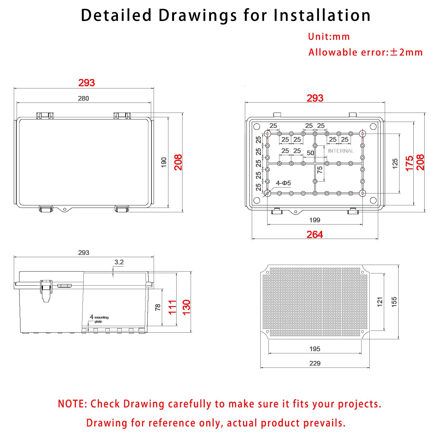 Waterproof Electrical Box - IP67 Stainless Steel -6 Waterproof Electrical Box - IP67 Stainless Steel -6