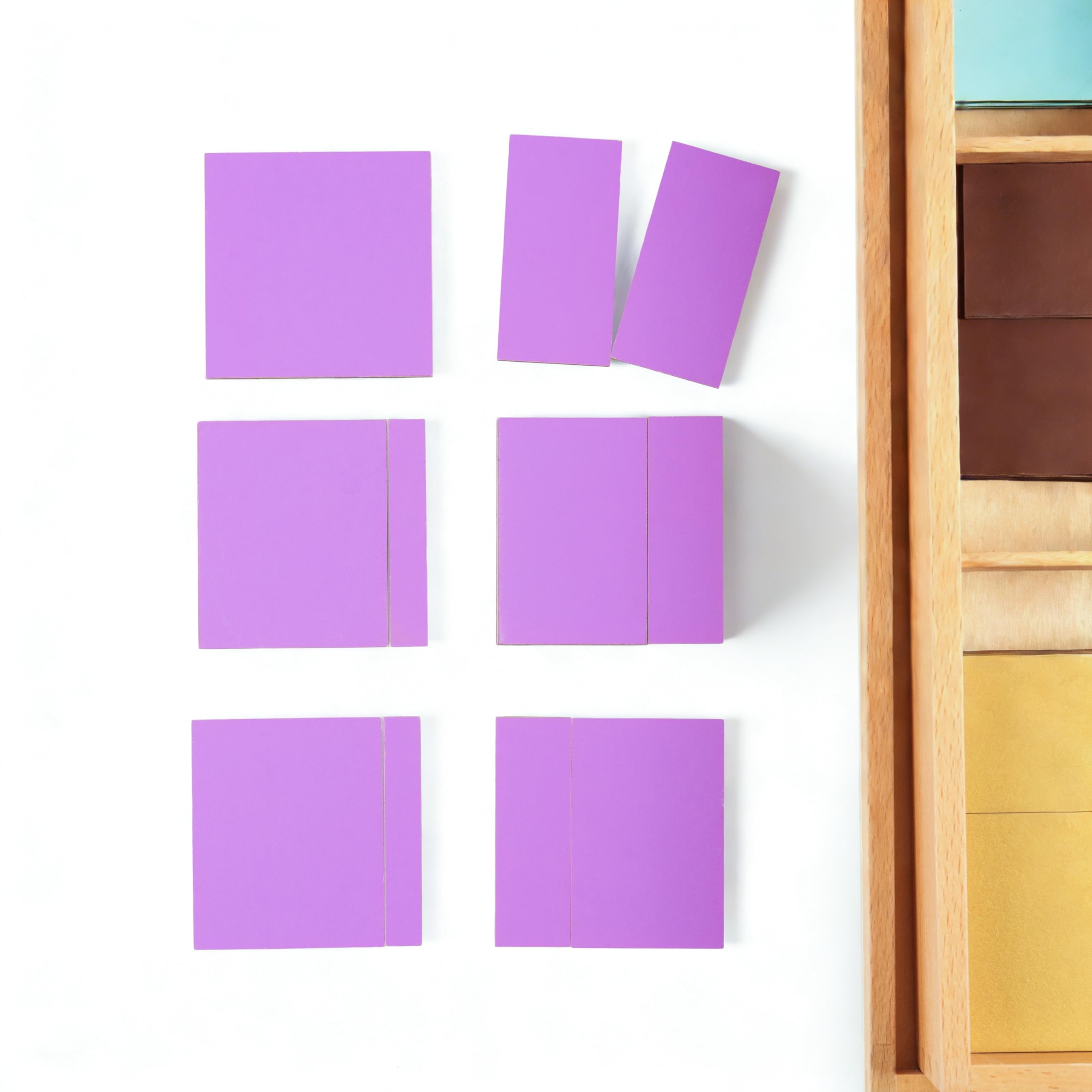 Montessori materiały matematyczne – drewniana zabawka edukacyjna do liczb i liczb, przedszkola i szkoły podstawowej, domowej i klasy od 3 lat (kwadraty dekanomialne Montessori)