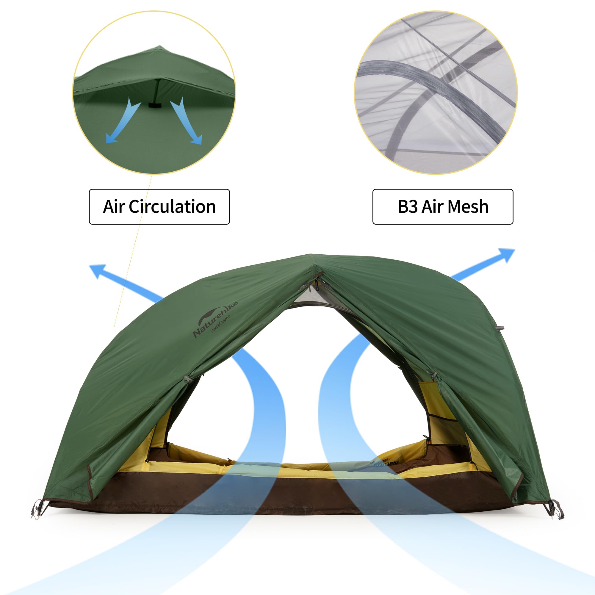 Naturehike Star-River Tenda Ultraleggera 2 Persone 4 Stagioni Tessuto in Silicone 20D Doppi Strati Tenda