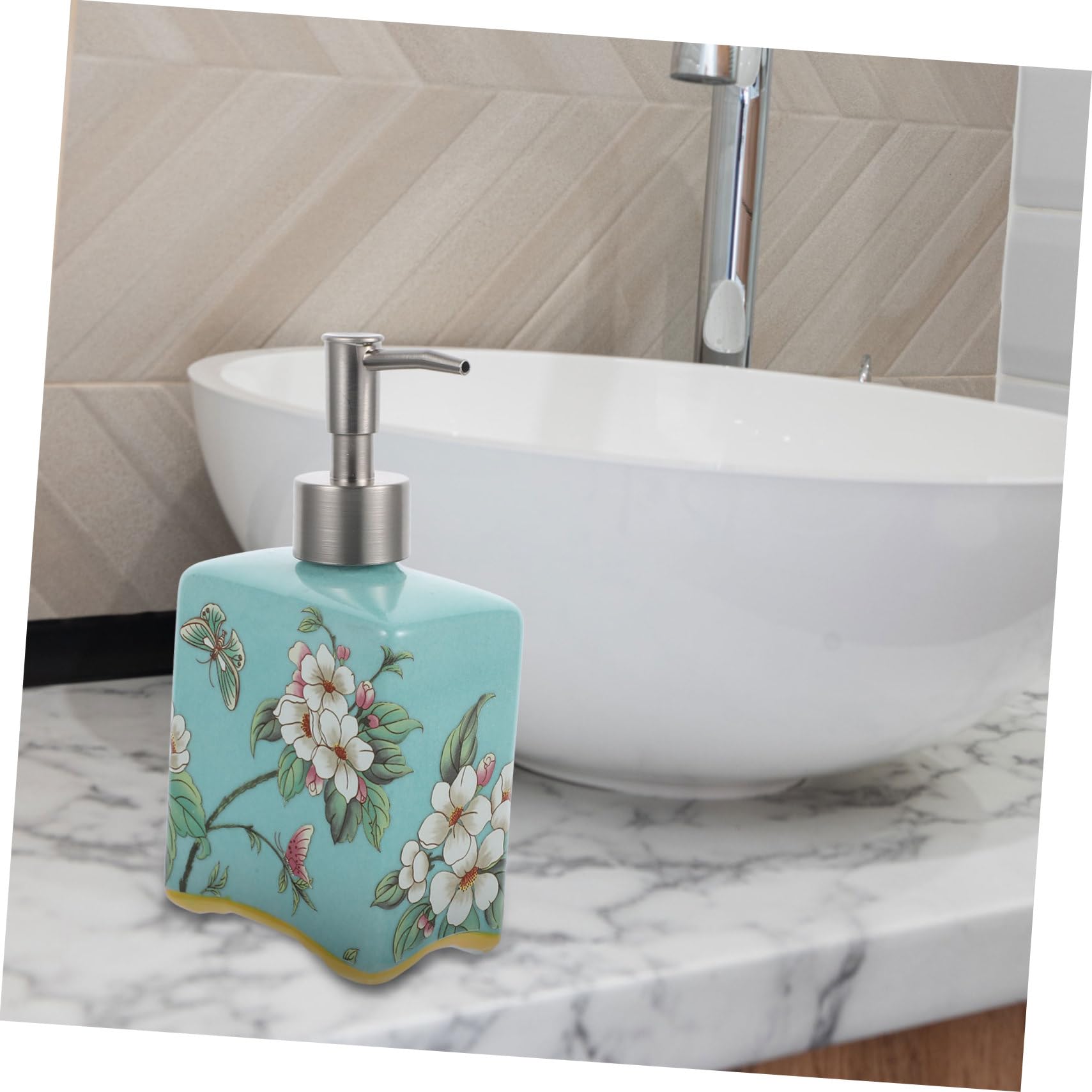 Dispensador de Jabón Recargable de Cerámica 410ml para Baño