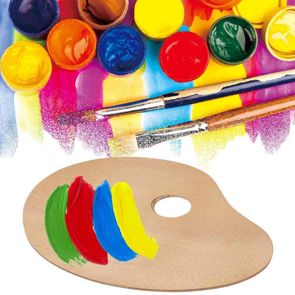 Paint Palette, Vintage Artist Oval Wooden Palette, Oil/Acrylic Paint Tray Wood Painting Tool, Suitable for Children and Adults to Practice Painting