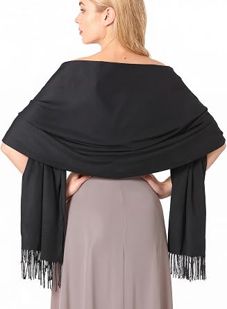 Pashmina Shawl Wraps Scarves for Women Winter Warm Evening Dresses Shawls | Wedding Favors for Guests Bridal Bridesmaid Party Gifts Soft Fashion Scarf Travel Blanket