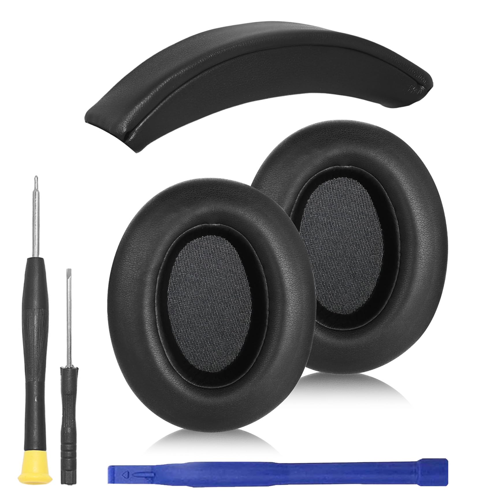 Adhiper Coussinets de rechange et bandeau pour casque Sony WH-XB910N (YY2951), coussinets en cuir protéiné souple avec coussinet en mousse à mémoire de forme, noir