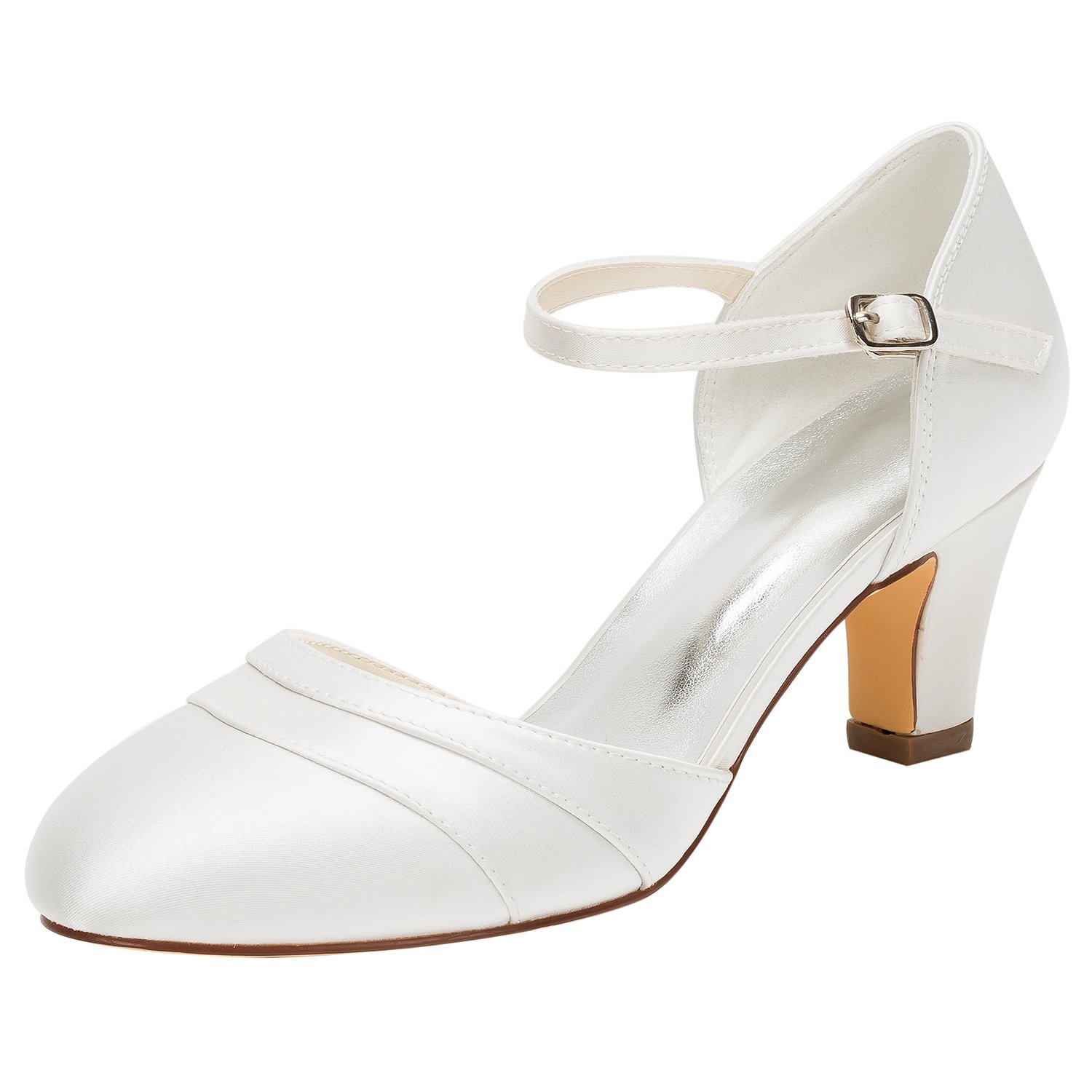 Brautschuhe Frauen Seide Wie Satin Stiletto Heel Closed Toe Pumps