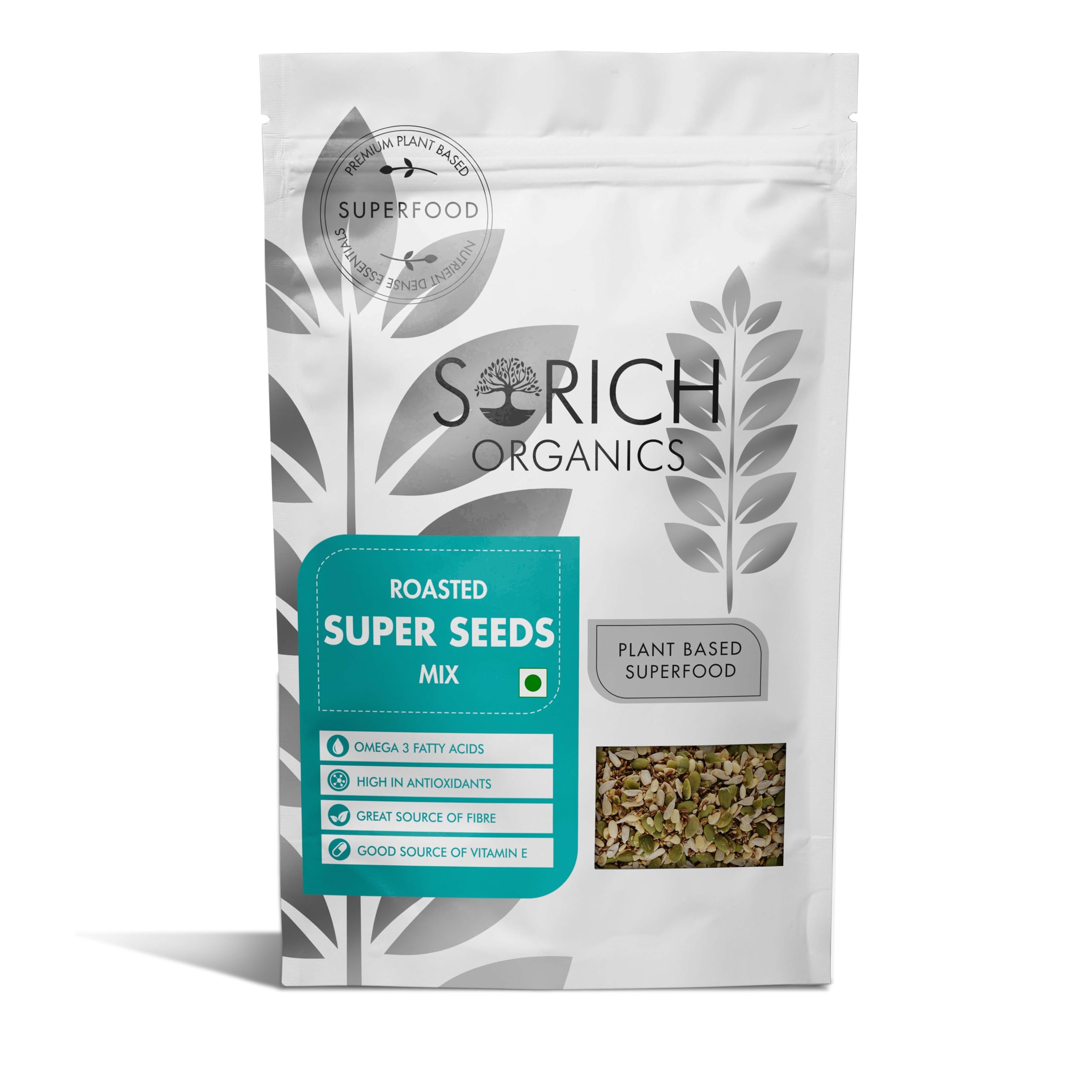 Sorich Organics Roasted Super Seed Mix for Eating 200gm | Rich in Antioxidants | High Fiber | Helps with Digestion | Controls Blood Sugar (B08WHBS8BC) Amazon Price History, Amazon Price Tracker