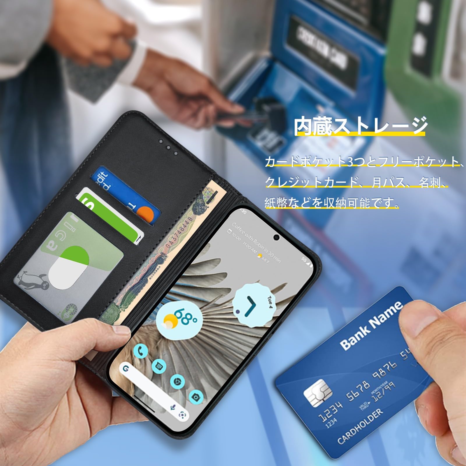 Amazon.co.jp: Peipeizi Google Pixel6 Pro 用 ケース 手帳型 カード