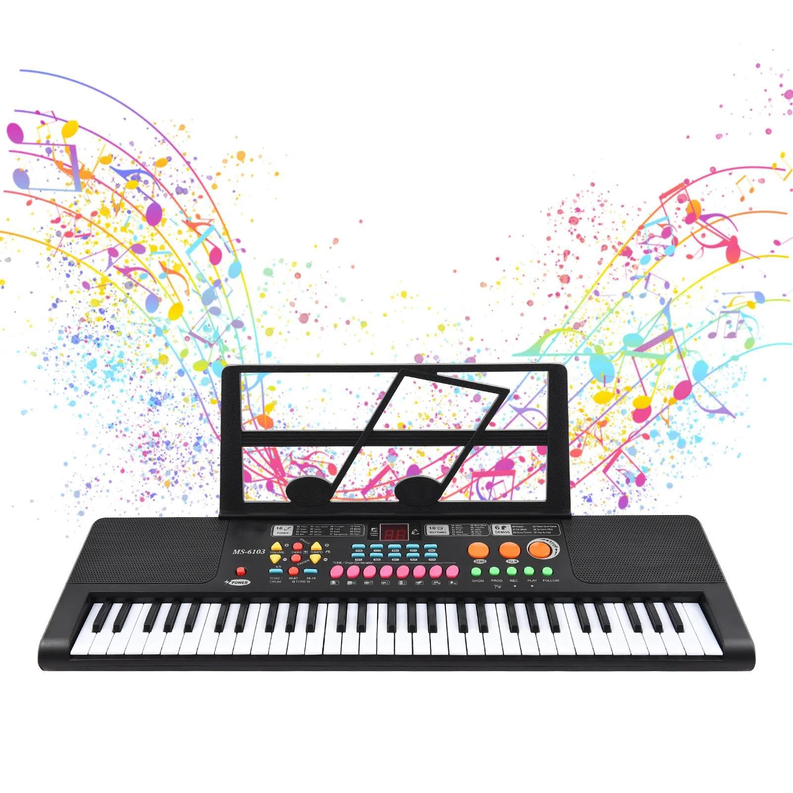 61 Klawiszowy Elektroniczny Fortepian Z Dwoma Głośnikami 16 Tonów 10 Rytmów 6 Demonstracyjnych Instrumentów Muzycznych