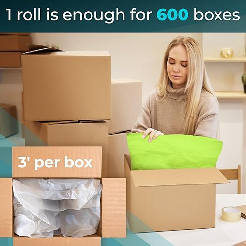 Vista 57 de IDL Packaging SatinPack - Rollo de papel de seda SatinPack de 18 pulgadas x 1800 pies, 20 pesos básicos, color cereza, hecho en Estados Unidos
