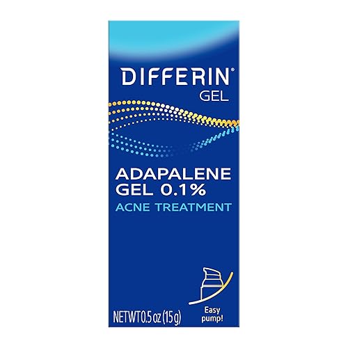 Differin Gel de tratamiento para el acné, suministro para 30 días, tratamiento retinoide para la cara con 0.1% de adapaleno, cuidado suave de la