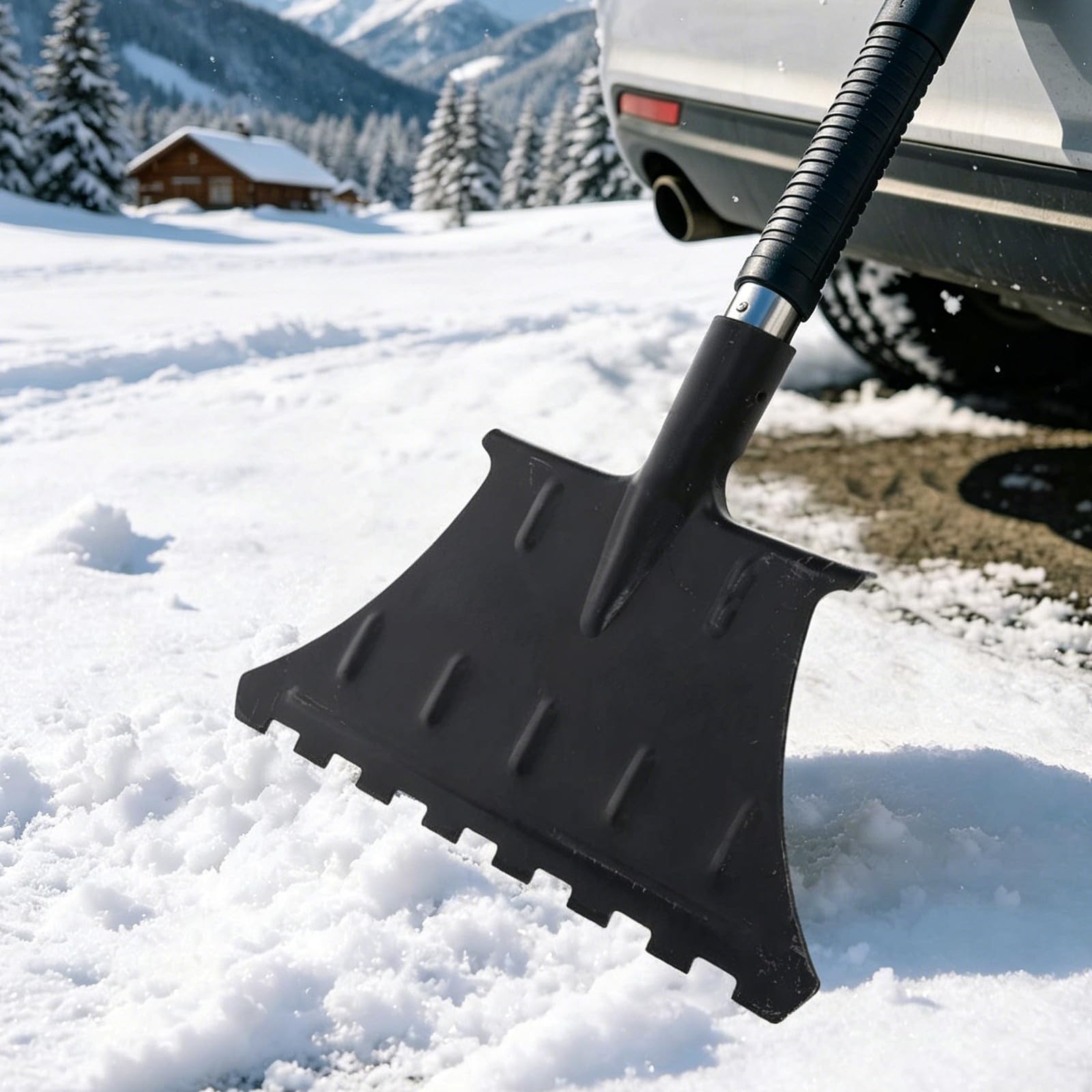 Pala de Nieve de Acero al Manganeso Grueso con Borde Dentado