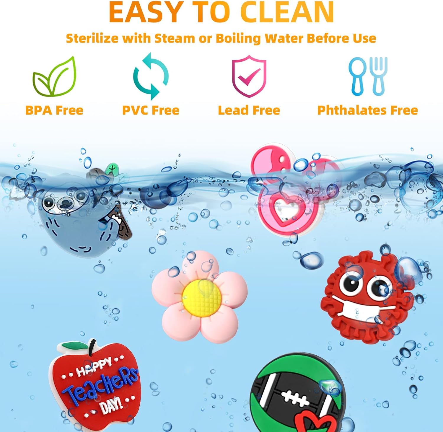 100PCS Silicone Focal Beads Bulk Animal Beads,Cute Charms for DIY Pens, Keychains, Bracelets, Necklaces, Lanyards, Beaded Pens, Silicone Beads for Crafting, and Creative Supplies - Image 5