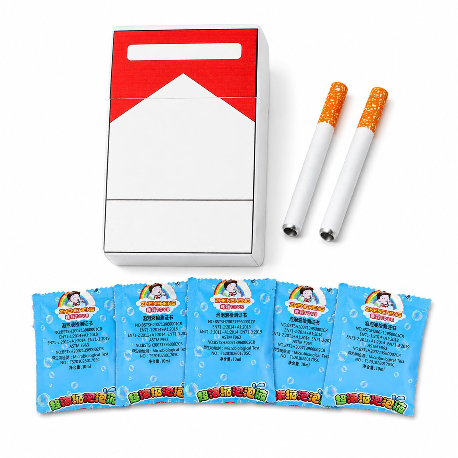 Bubble Cigarettes Blower Kit, 2 Pcs Bubble Blowing Cigarette, Fake Bubbles Smoke Cigarettes Blower, Stress Relief Toy, Cigarette Bubbles Blower For Men & Women, Birthday Party Funny Gifts