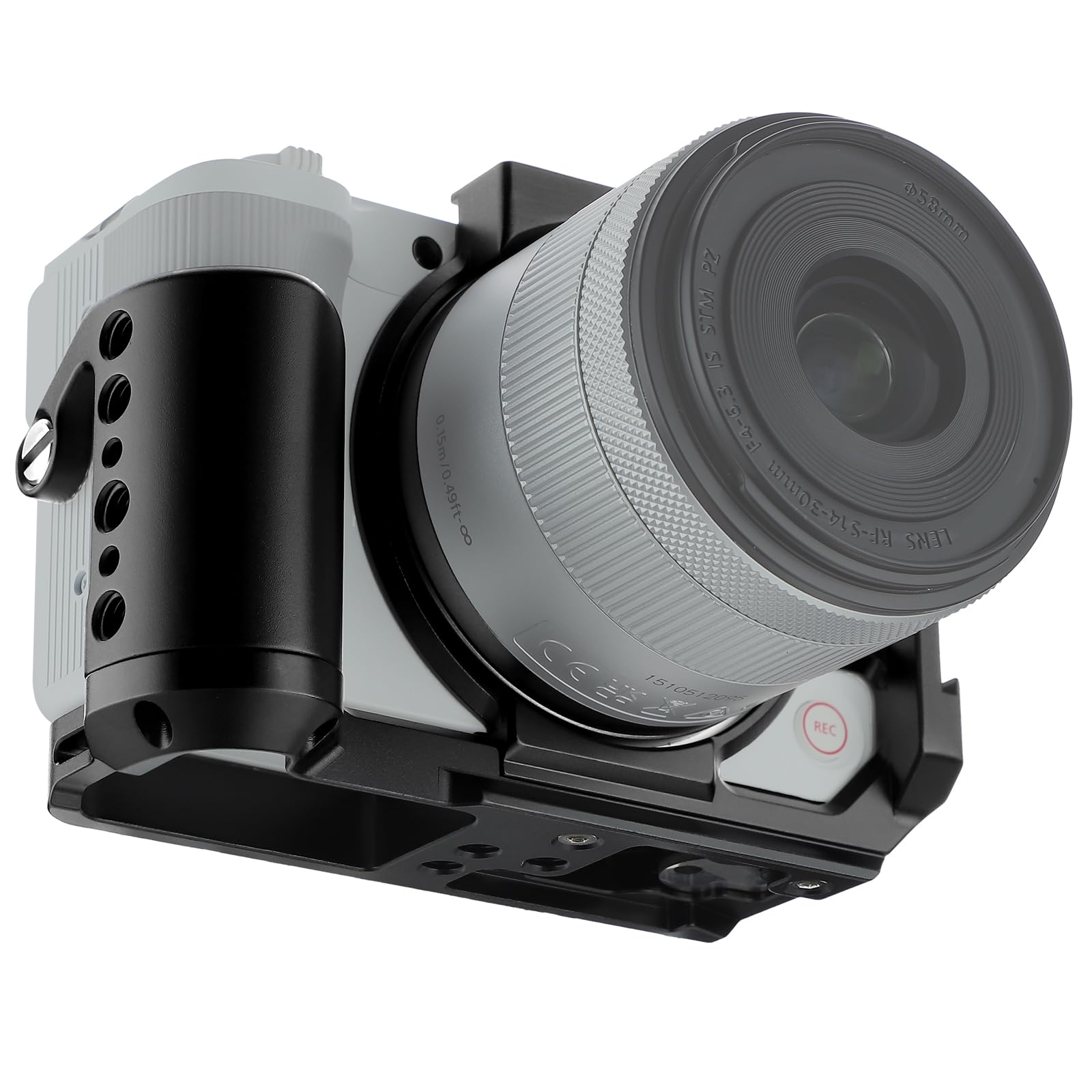 Leftfoto R50 V Gabbia per fotocamera Canon R50V con impugnatura - Telaio di protezione per fotocamera con base Arca Compatibilità con stabilizzatore DJI RS - per riprese video Vlog
