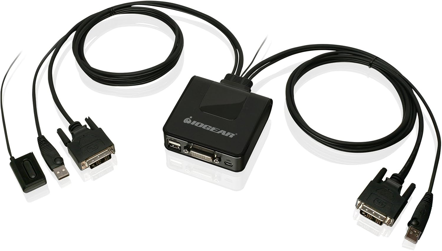 IOGEAR 2-Port USB DVI Cable KVM Switch with Cables and Remote, GCS922U, Black IOGEAR 2-Port USB DVI Cable KVM Switch with Cables and Remote, GCS922U, Black