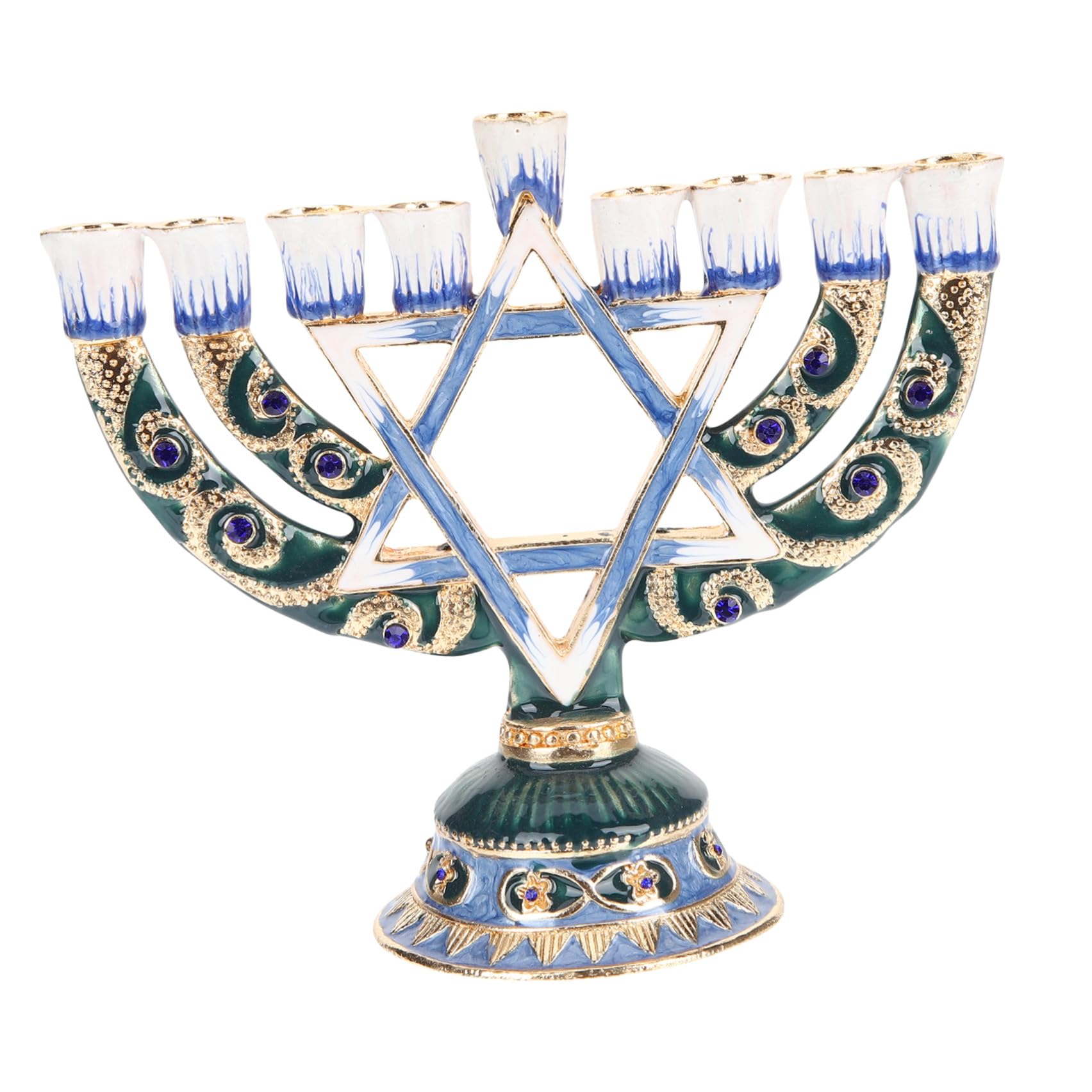 Candeliere Ebraico a 9 Bracci in Lega, Stile Retro Religioso