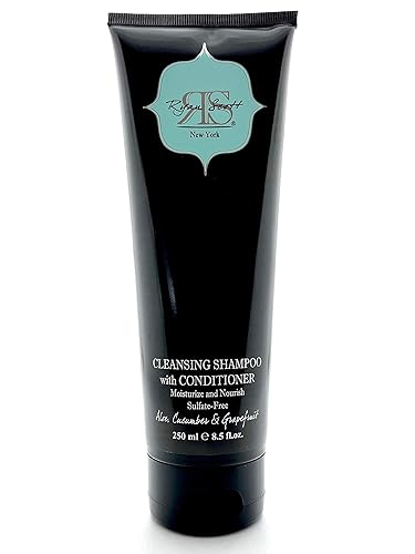 Ryan Scott Champú limpiador sin sulfato con acondicionador hecho con aloe y aceites naturales. Fragancia de aloe, pepino y pomelo, 8.5 onzas líquidas