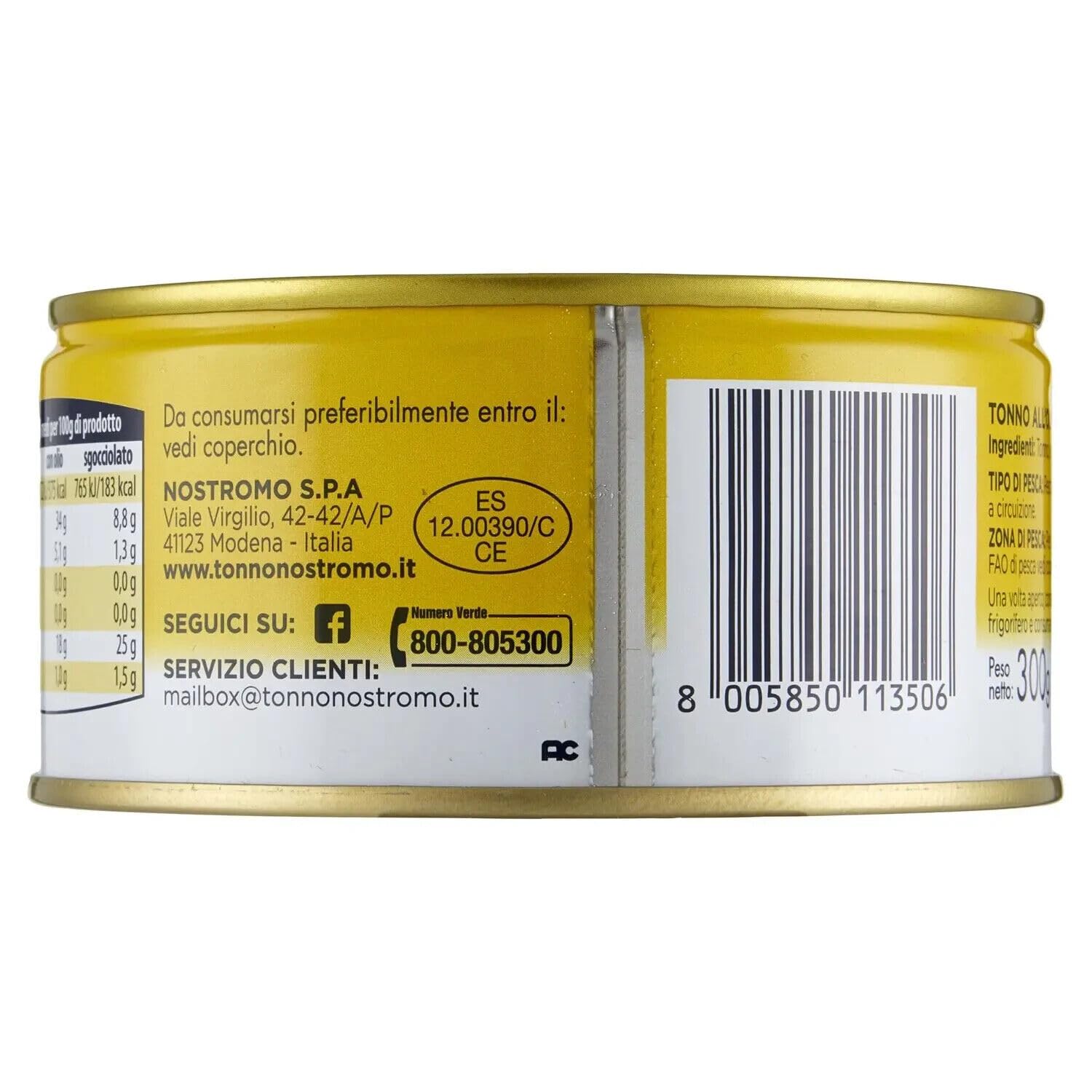 12x Nostromo Tonno all'Olio di Oliva,Pesce in Scatola,Lattine da 300g + 1 Confezione di Talco Felce Azzurra in omaggio, Busta da 100g