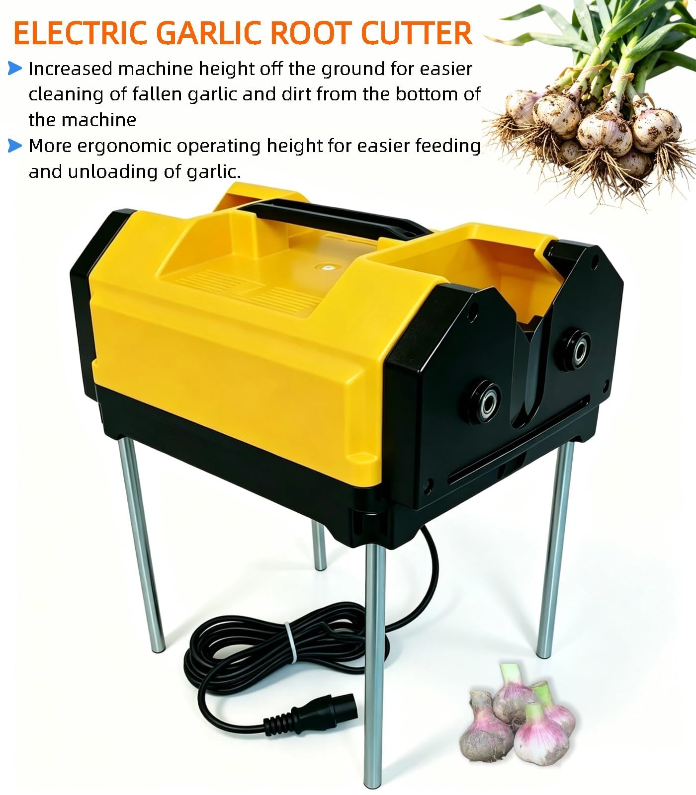 Kommerzieller elektrischer Knoblauchwurzelschneider, 9 cm