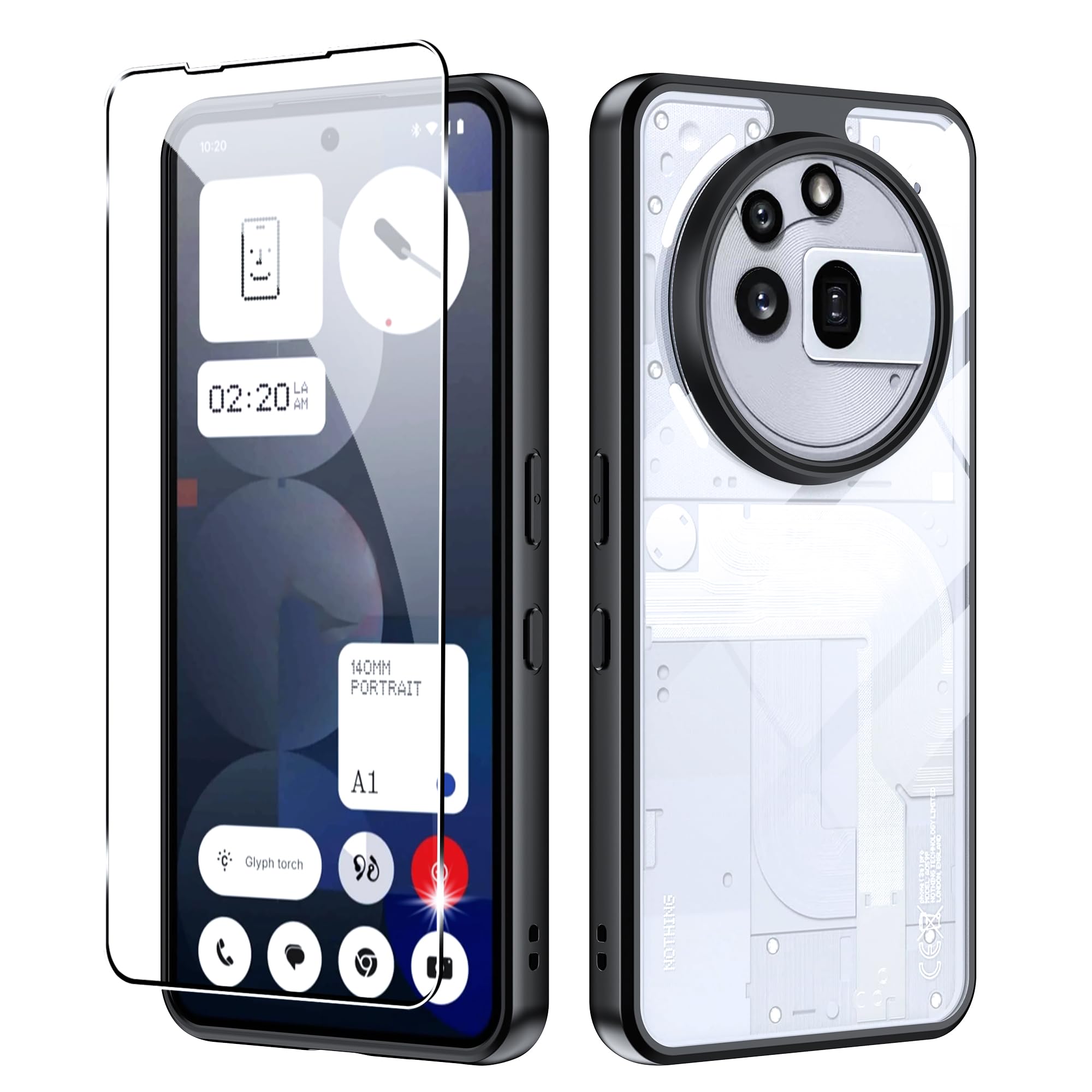 Amazon.com: Fhyeugfy for Nothing Phone (3a) Pro Case with Tempered