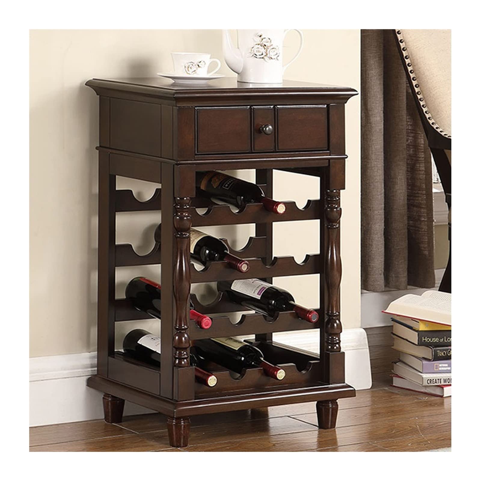 WAOCEO mobile liquori Armadio for vine europei armadio in legno armadio creativo casa soggiorno barre stoccaggio scaffale for vini for vino cantinetta vino (Color : Nero)