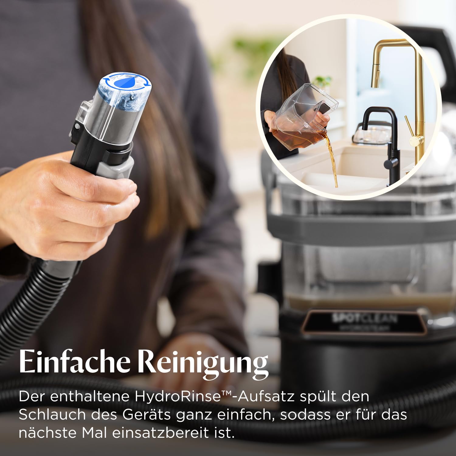 BISSELL SpotClean HydroSteam, Polsterreiniger Gerät, Teppichreiniger mit HydroSteam Technologie, Dampfreiniger, Nasssauger für Teppiche, Polster, Auto & Mehr, Leistungsstarker 1000W Motor, 3689N