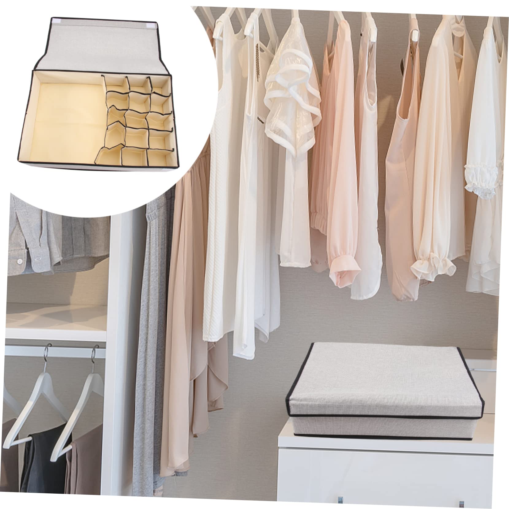 DOITOOL Caja Organizadora Multifuncional De Compartimentos Para Ropa Interior Calcetines y Sujetadores Con Tapa Para Armarios